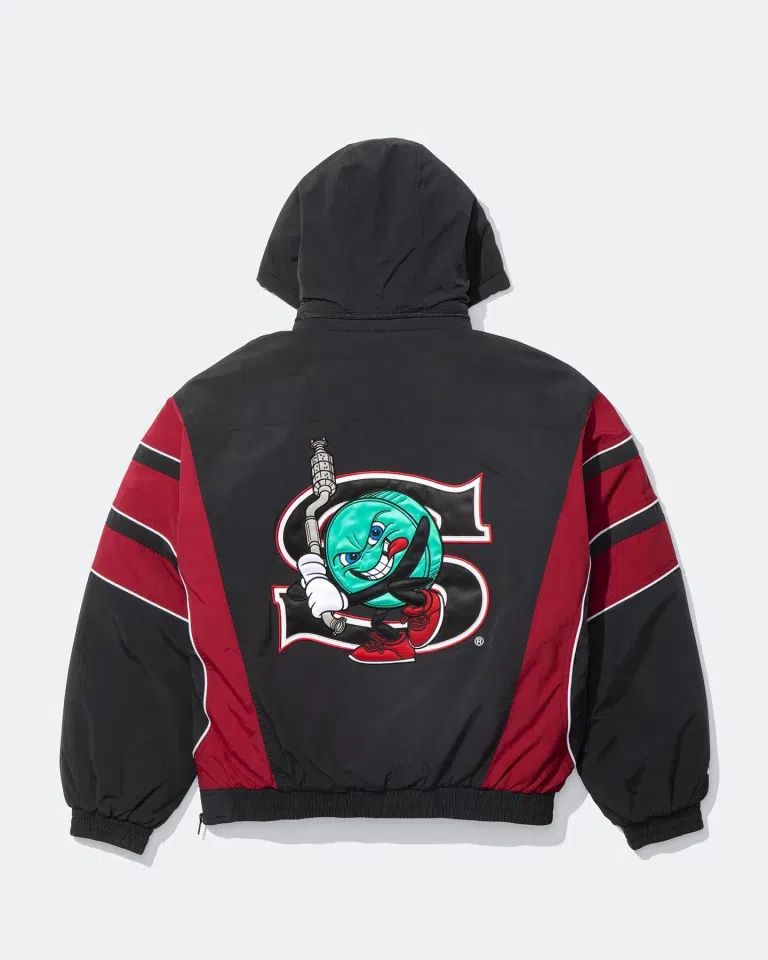 Supreme/SALEM Half Zip Stadium Jacket (Black) detail image 2