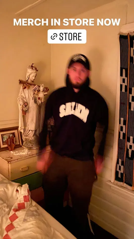 SALEM Collegiate Hoodie (Black / White) detail image 3