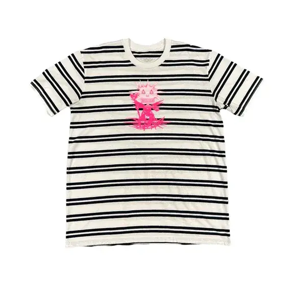 D-9 Striped Tee (White / Navy)