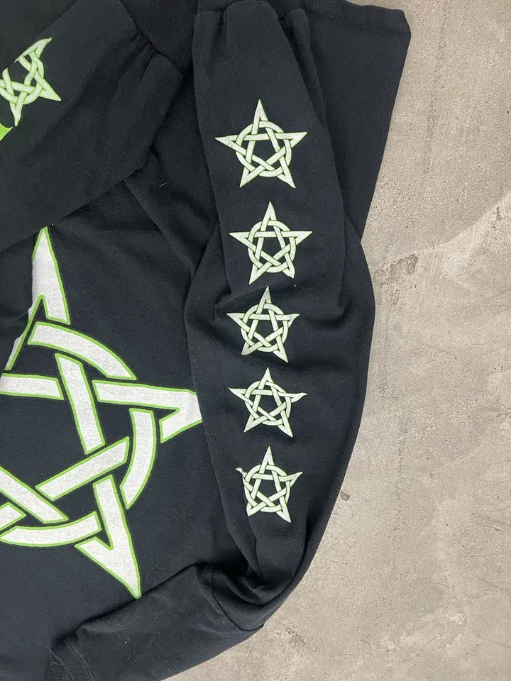 Playboi Carti Neon Tour Pentagram Long Sleeve — Black detail image 4