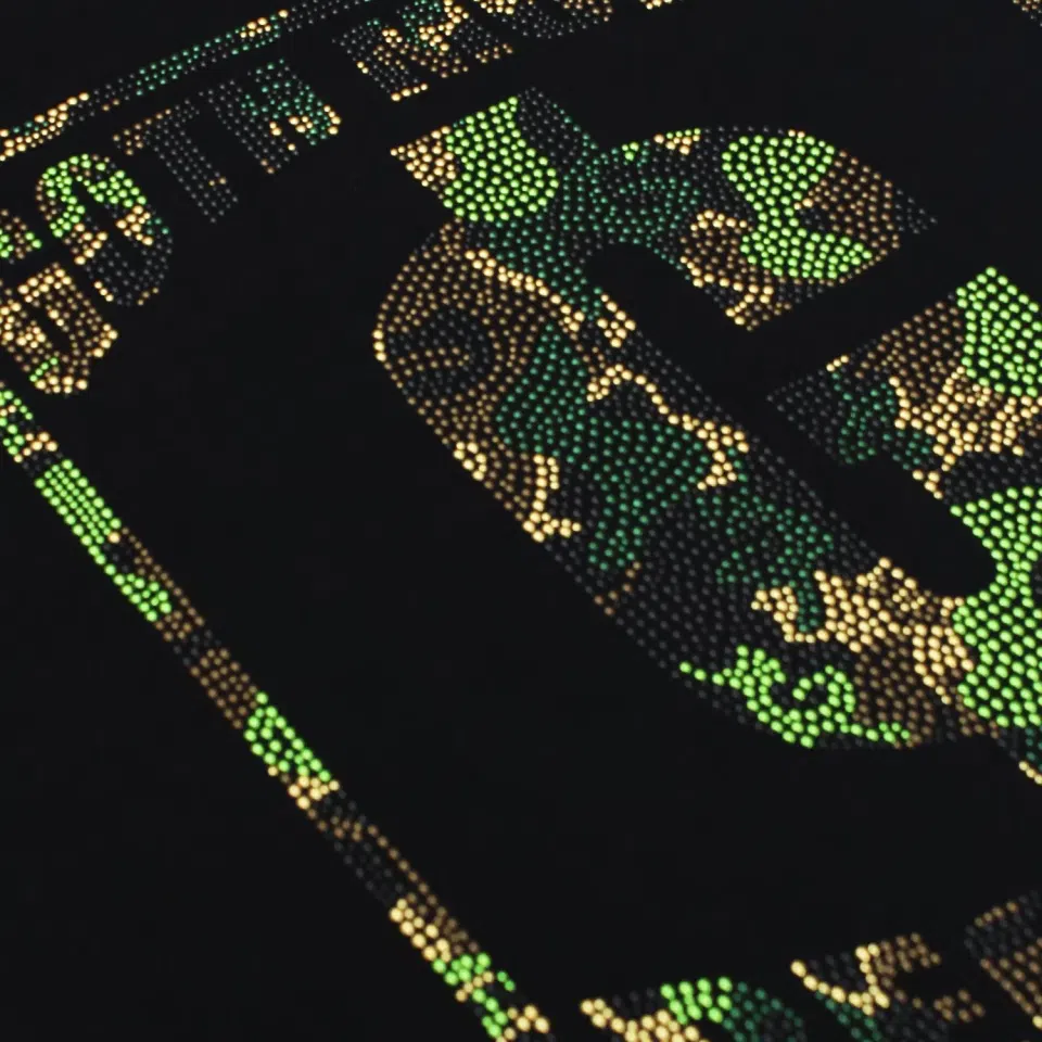 Goth Money Records Camo Studded Logo Tee detail image 2