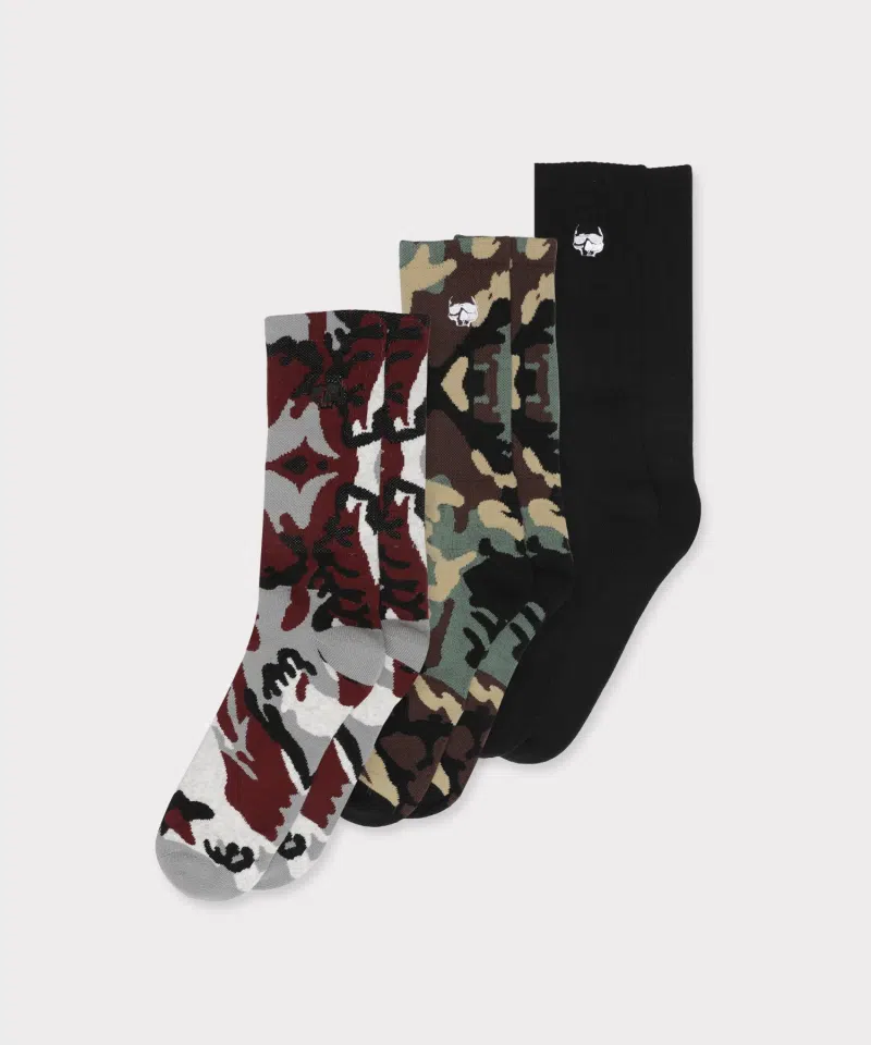 G59 3 Pack Socks (Black / Woodland Camo / City Camo)