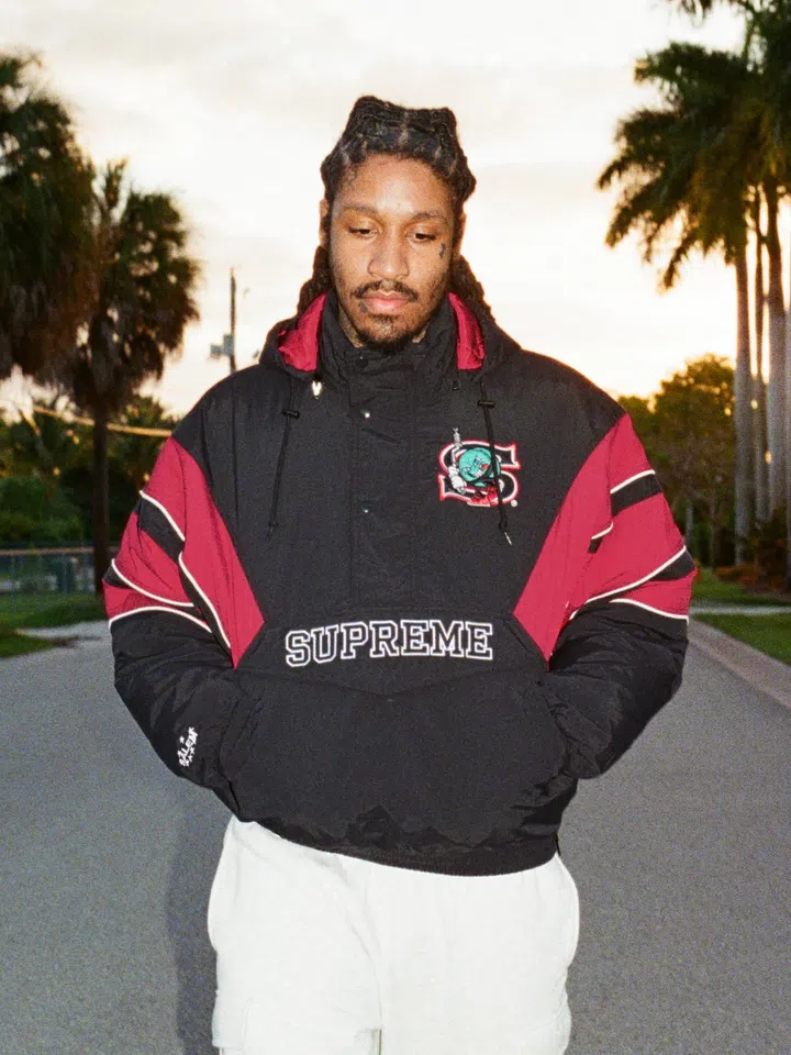 Supreme/SALEM Half Zip Stadium Jacket (Black) detail image 5