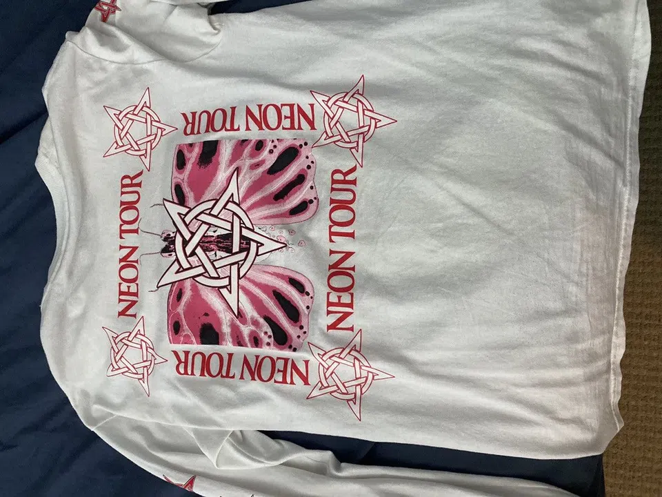 Playboi Carti Neon Tour Pentagram Long Sleeve — White detail image 2