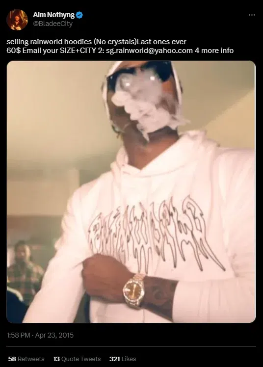 Rainworld Hoodie (Bladee) detail image 3