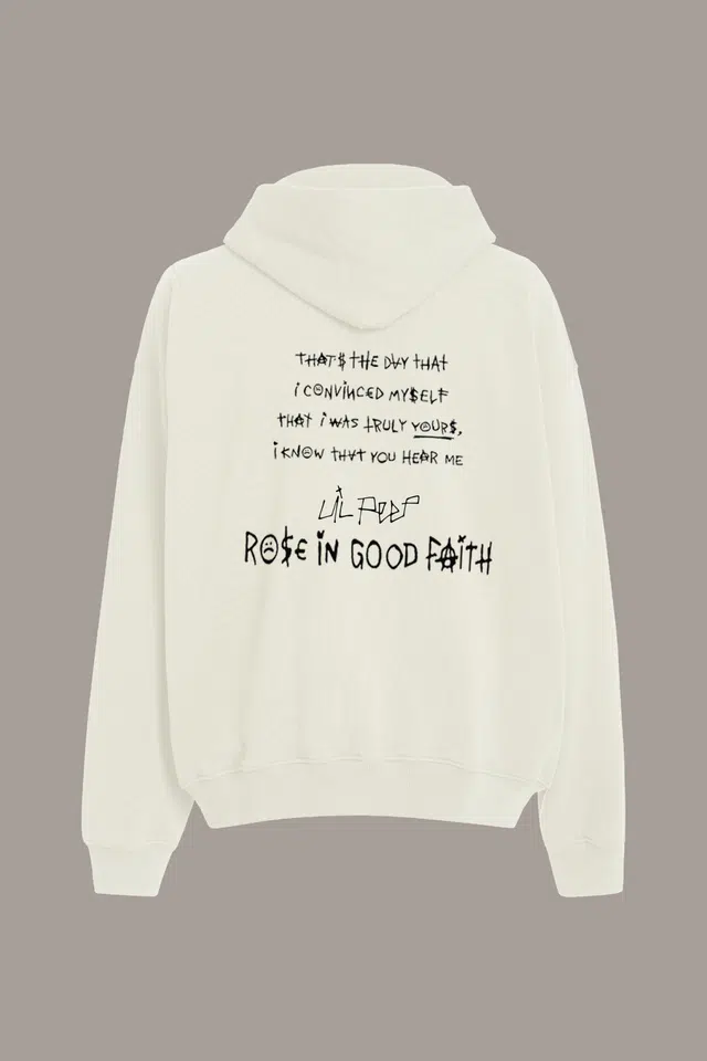 Lil Peep Heavy Live Forever Hoodie (Off-White) detail image 2