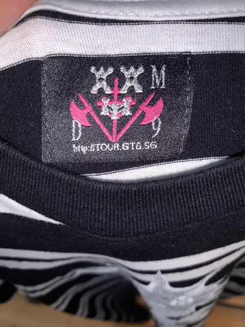 Drain Gang D-9 Striped Tee (White / Black) detail image 5