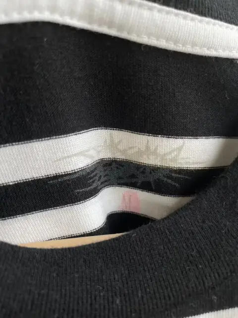 Drain Gang D-9 Striped Tee (Black / White) detail image 5