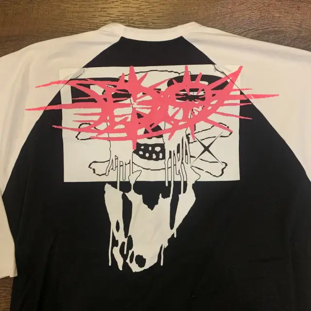 Drain Gang Tour Raglan (Black / White) detail image 4