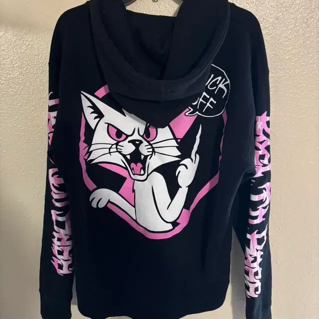 Che Rest In Bass F**k Off Cat Zip Hoodie detail image 2