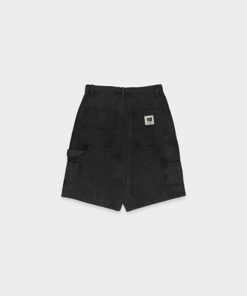 G59 Records G59 Pain Inflicted Double Knee Shorts (Black Denim) detail image 2