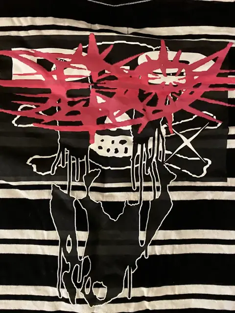 Drain Gang D-9 Striped Tee (White / Black) detail image 4