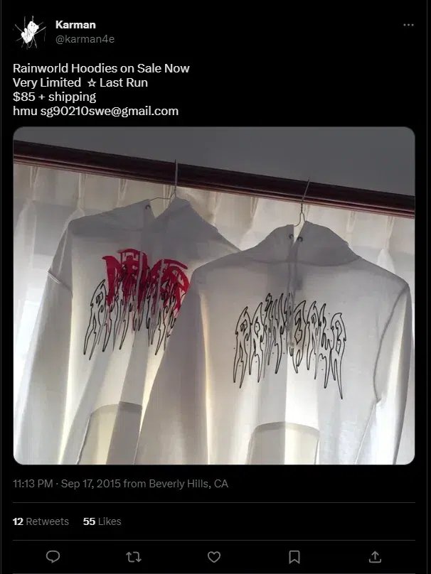 Bladee NeVeR Rainworld Hoodie detail image 5
