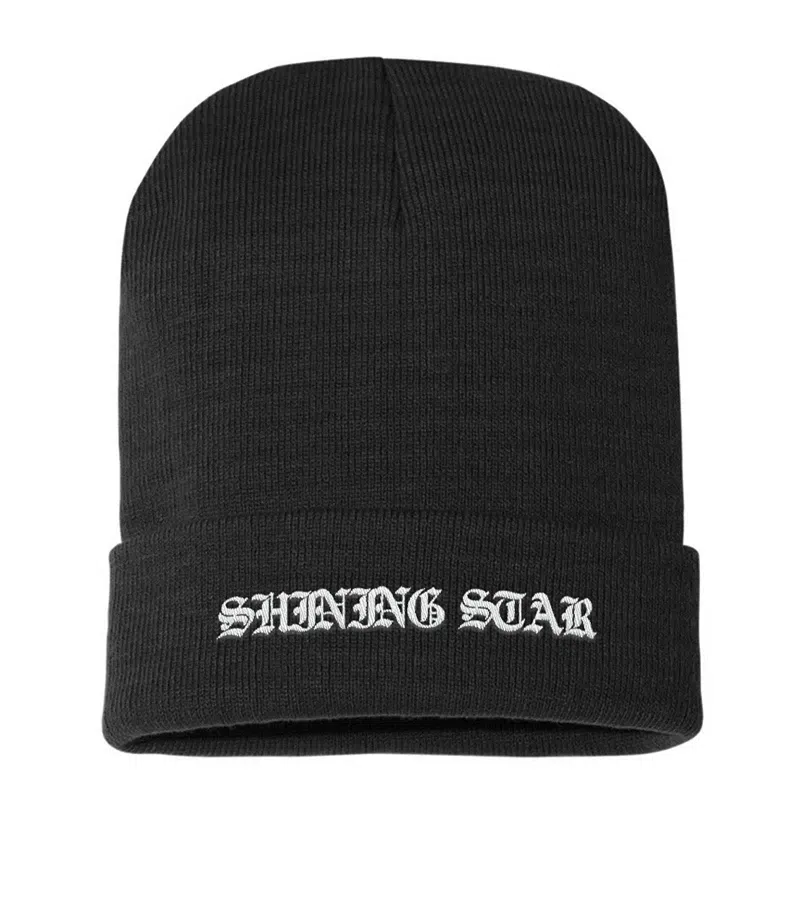 Shining Star Knit Black Beanie