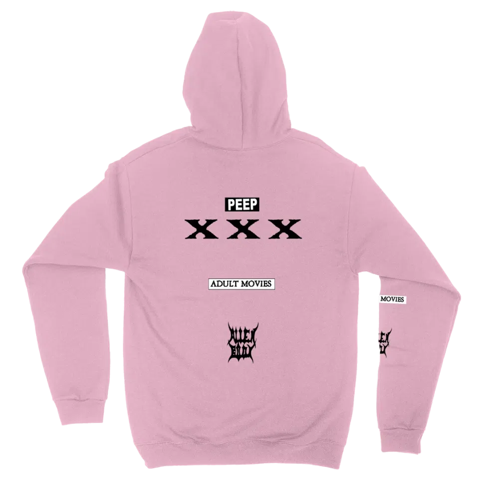 Lil Peep Adult Movies Hoodie (Pink) detail image 2