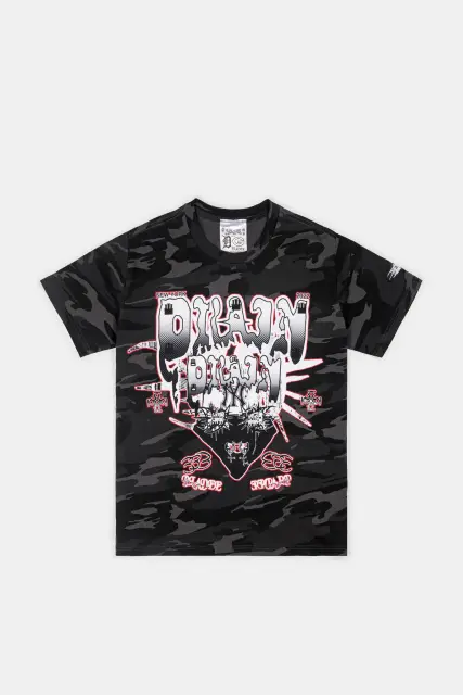 Drain Gang Face Shield NYC Tee (Black Camo) primary image