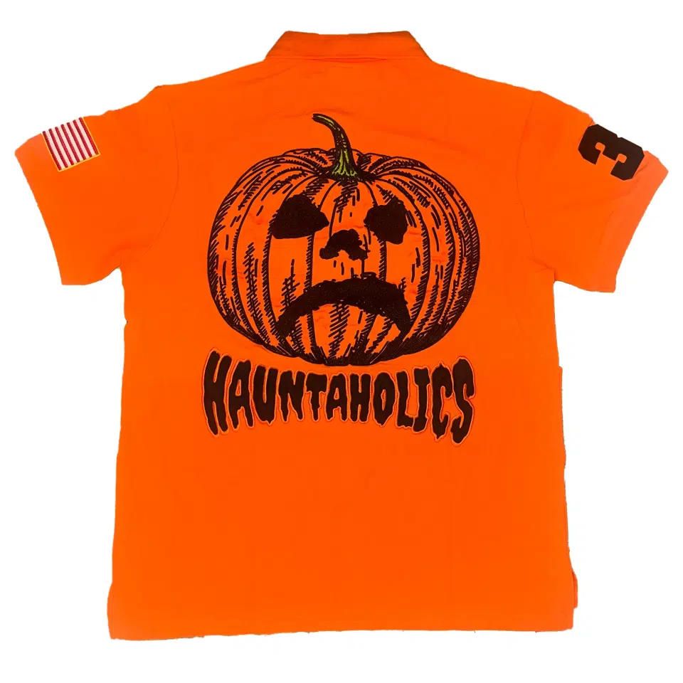 Haunted Mound Hauntaholics Polo (Orange) detail image 2