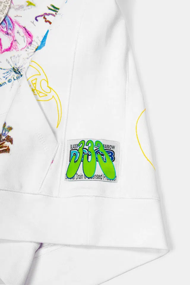Bladee 333 Extasia Hoodie (White) detail image 5