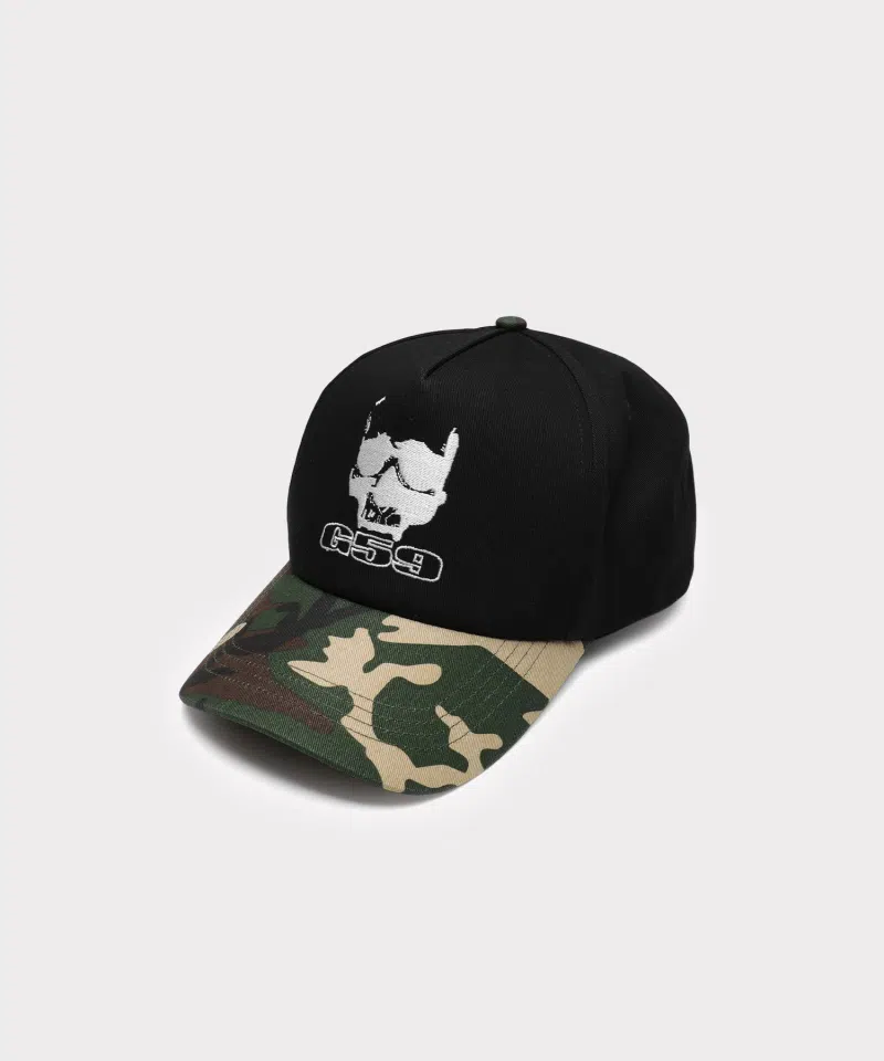 G59 Logo Snapback Hat (Black / Woodland Camo)