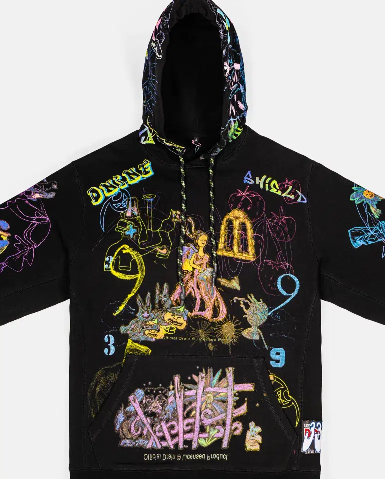 Bladee 333 Extasia Hoodie (Black) detail image 3