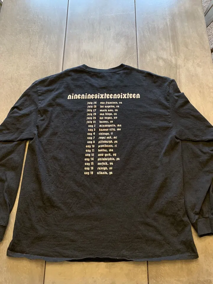 Playboi Carti Die Lit Tour Skeleton Ribcage Long Sleeve (Black) detail image 2