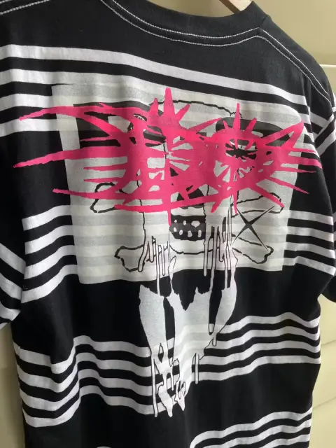 Drain Gang D-9 Striped Tee (Black / White) detail image 4