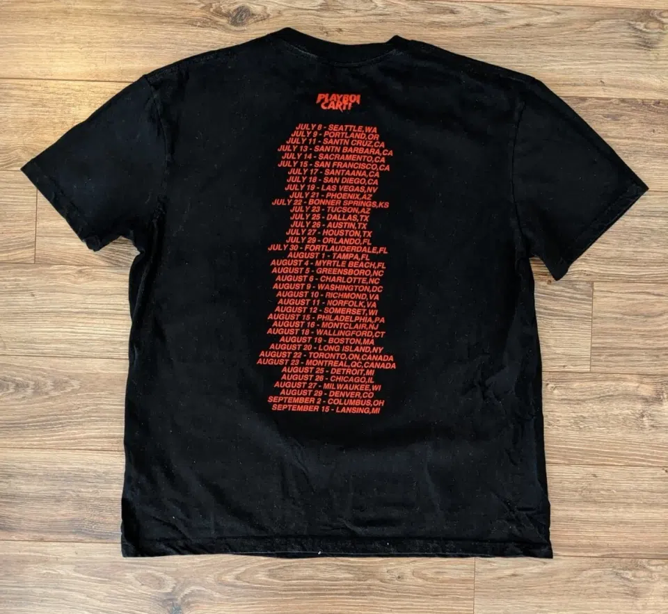 Playboi Carti Self-Titled Tour 2017 Tour Dates T-Shirt (Black) detail image 2