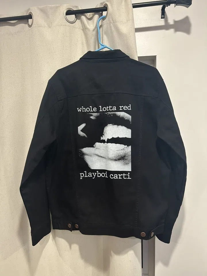 Playboi Carti Whole Lotta Red Denim Jacket — Black detail image 2