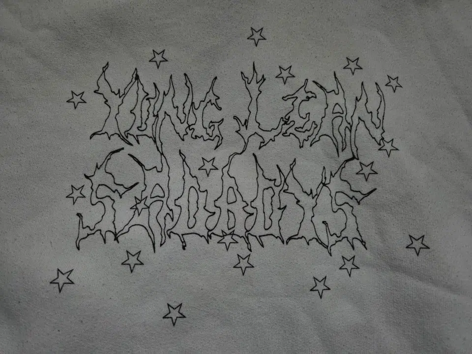 Yung Lean Warlord Hoodie (White) detail image 3