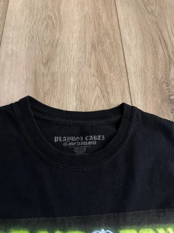 Playboi Carti Neon Tour Drug Zone Tee — Black detail image 3