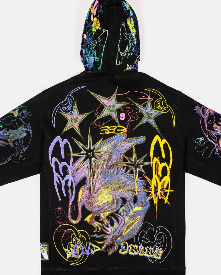 Bladee 333 Extasia Hoodie (Black) detail image 4
