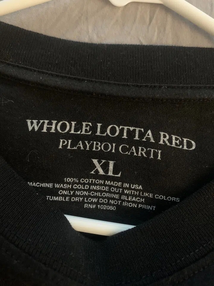 Playboi Carti Whole Lotta Red Inverted Cross Long Sleeve — Black detail image 3
