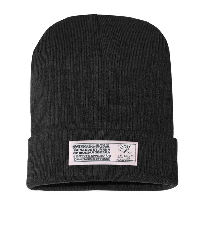 Lil Peep Shining Star Knit Black Beanie detail image 2