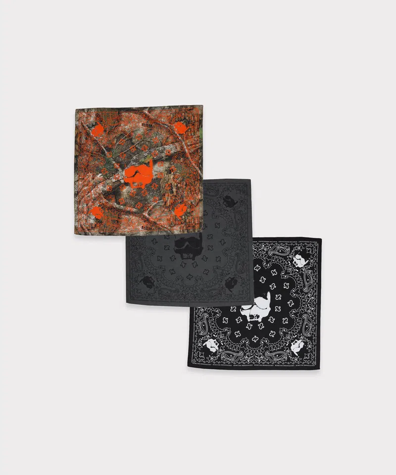 G59 3 Pack Skull Bandana (Black / Grey / Camo)