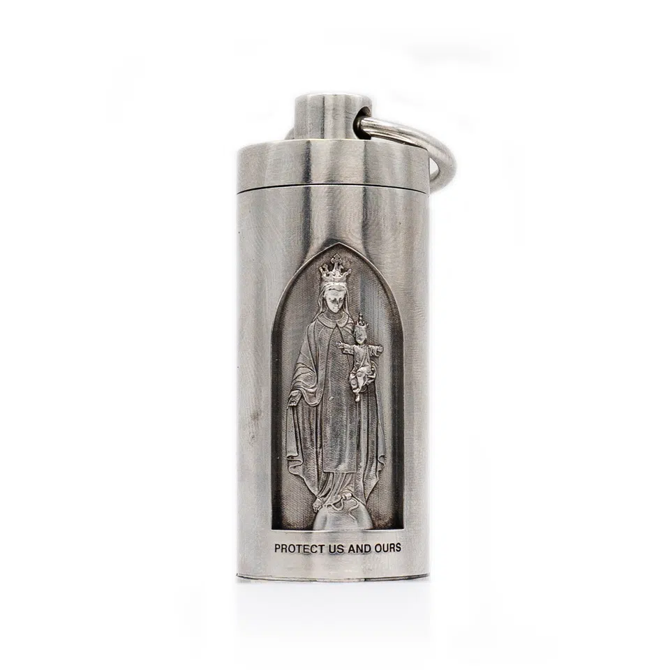 Pill Case Holder White Brass