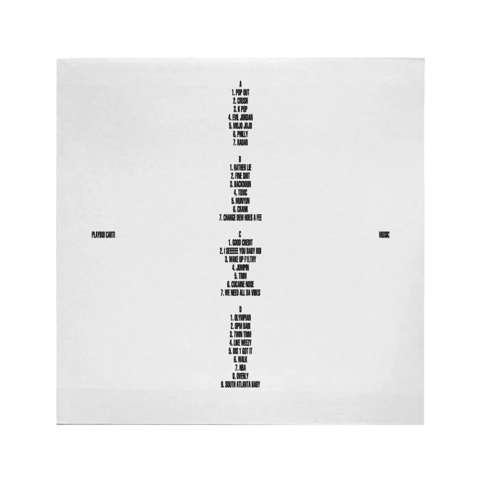 Playboi Carti MUSIC White 2LP Vinyl detail image 3