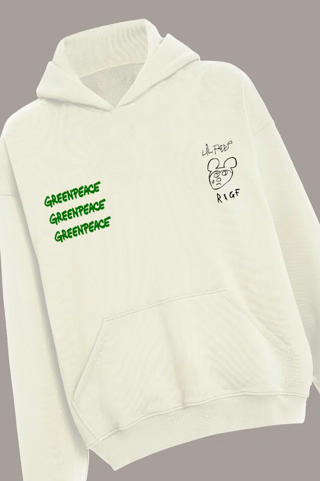 Lil Peep Heavy Live Forever Hoodie (Off-White) detail image 3
