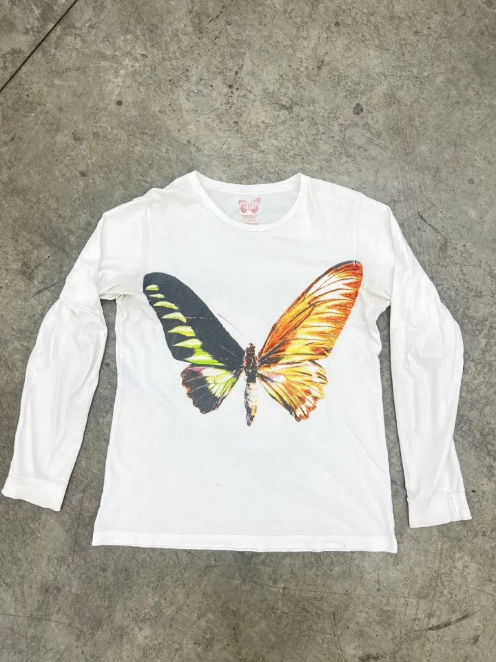 Playboi Carti Self-Titled Tour 2017 Neon Butterflies Long Sleeve (White) detail image 2