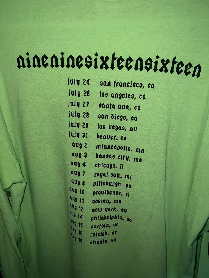 Playboi Carti Die Lit Tour Skeleton Ribcage Long Sleeve (Neon Green) detail image 2