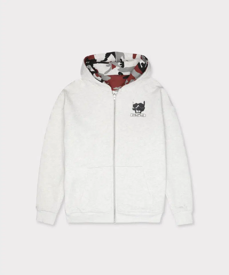 G59 Records Double Layer Reversible Hoodie (White / City Camo) detail image 3