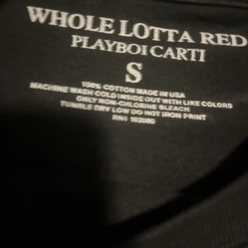 Playboi Carti Whole Lotta Red Sympathy for the Vampire Tee — Black detail image 3