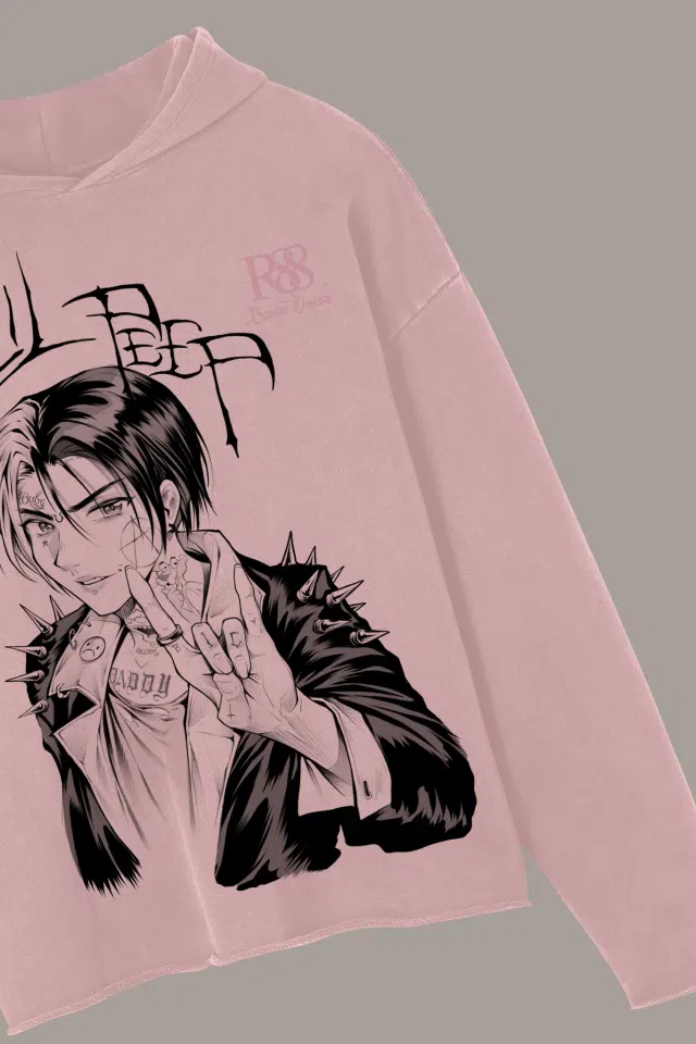 Lil Peep Forever Raw Hoodie (Pink) detail image 3
