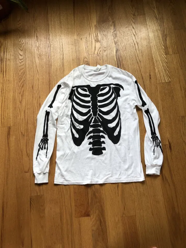 Die Lit Tour Skeleton Ribcage Long Sleeve (White)