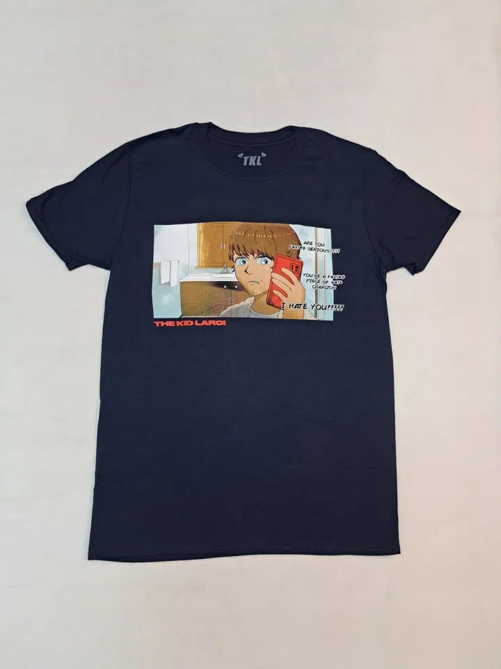 I hate you tee in navy