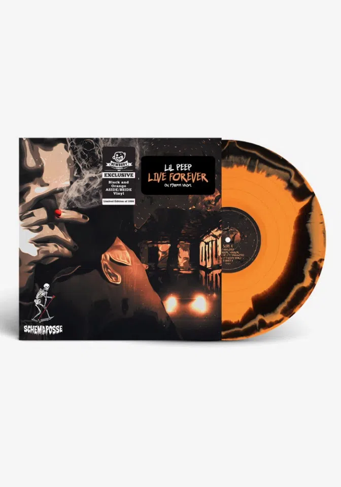 Lil Peep Live Forever Exclusive LP (Black and Orange A-Side/B-Side) detail image 2