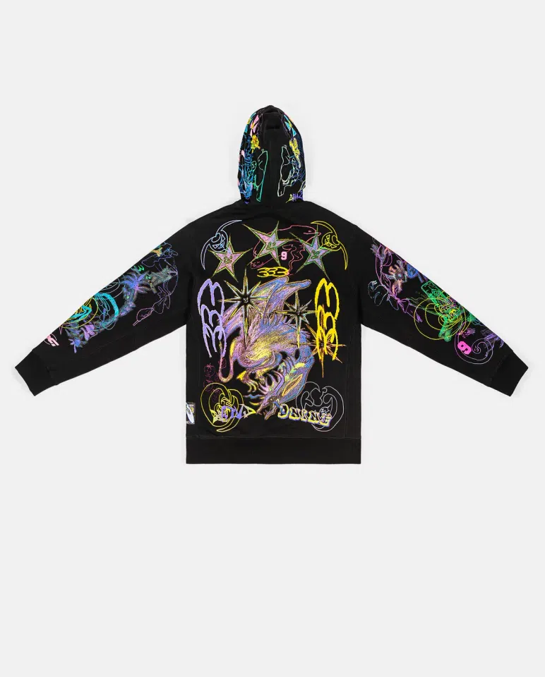 Bladee 333 Extasia Hoodie (Black) detail image 2