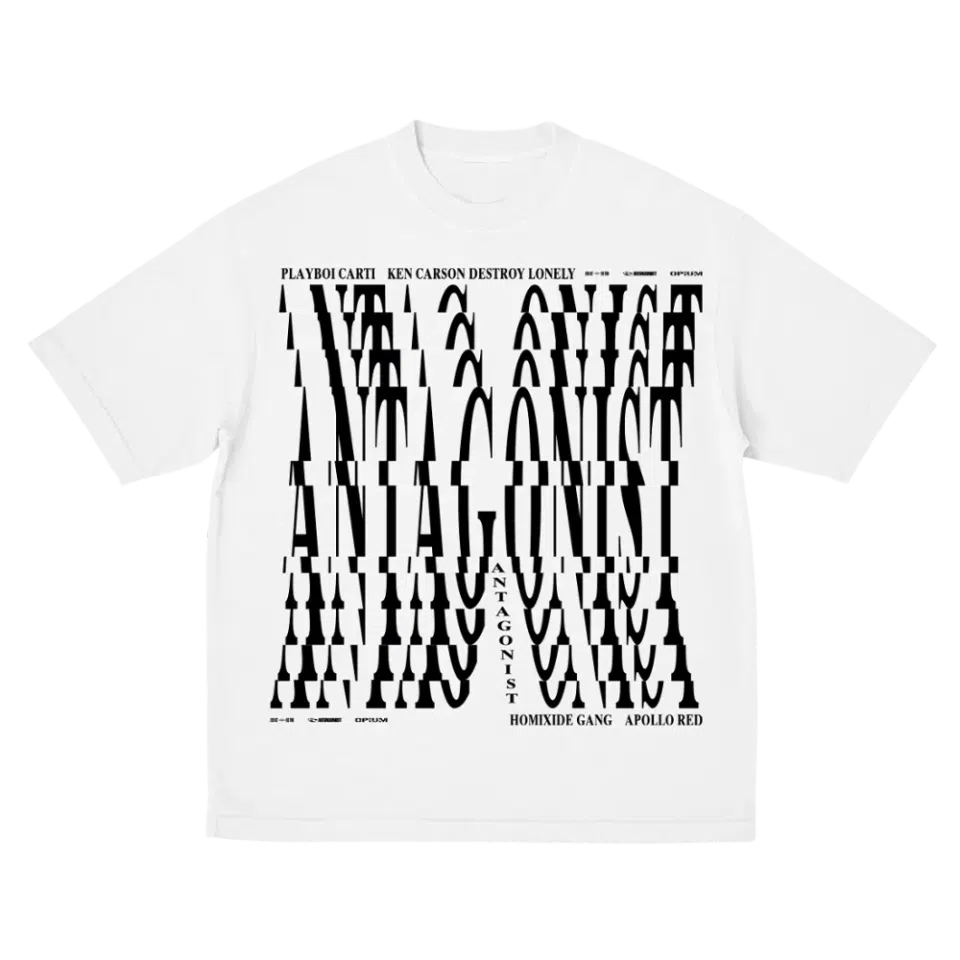 Playboi Carti Antagonist Tour 2.0 White Tour T-Shirt