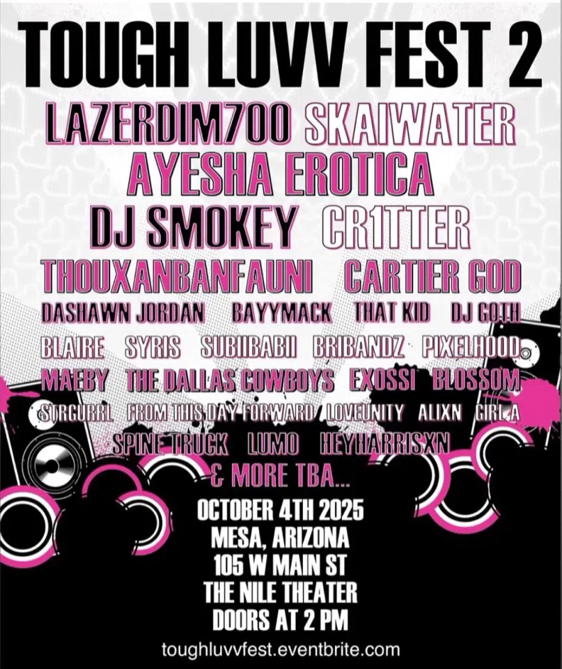 Tough Luvv Fest 2 T-Shirt: Posted by the official Tough Luvv account showcasing cr1tter is indeed at this event, link: https://www.instagram.com/p/DMQv5pSzJr0/?hl=en&img_index=1