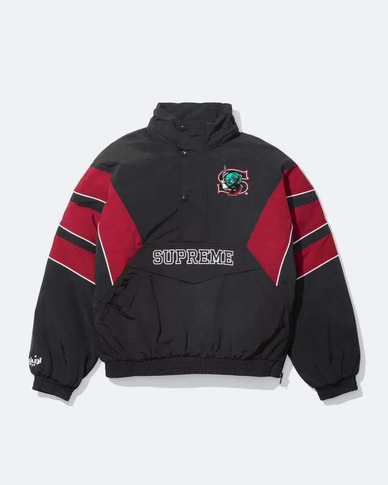Supreme/SALEM Half Zip Stadium Jacket (Black) detail image 3