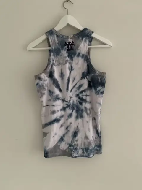 Drain Gang Spiral Upwards Tank Top (Blue / Grey Tie Dye) detail image 2